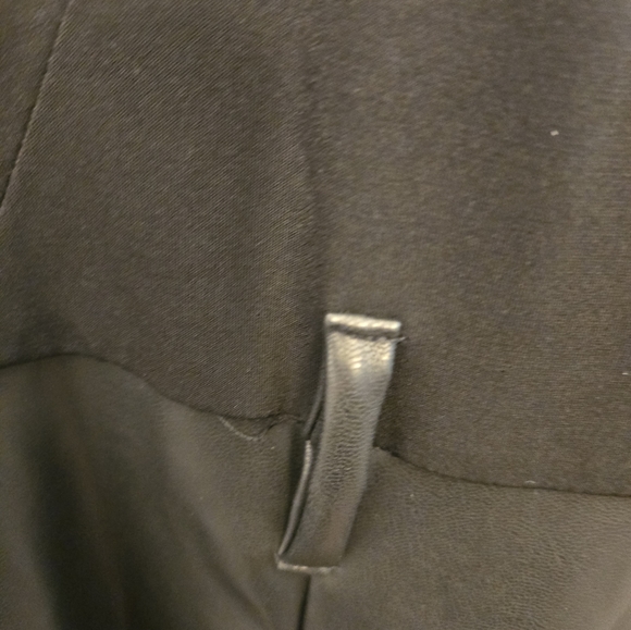 Calvin Klein Long Black Sleeved Turtle Neck Dress with Vegan Leather skirt Sz 2 - Picture 9 of 11